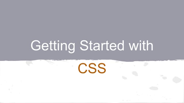 Getting started with css