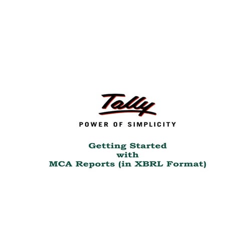Getting started with mca reports (in xbrl format) | Tally Corporate Services ...