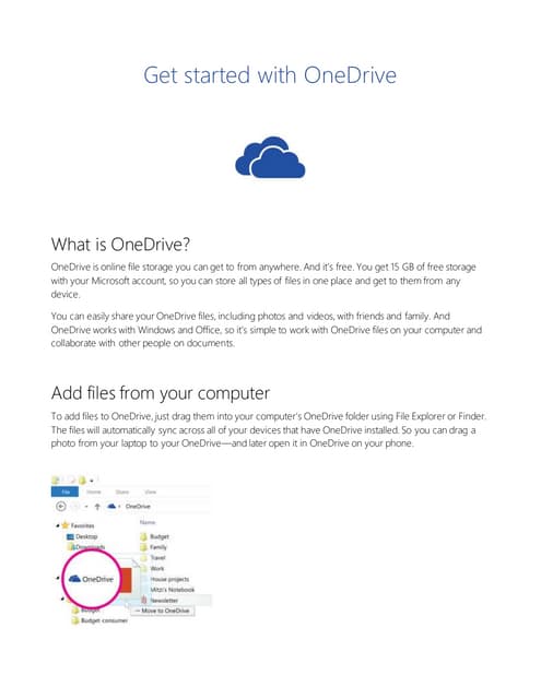 Getting started with one drive