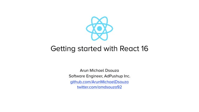 Getting started with React 16
