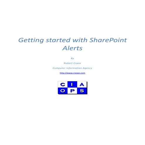 Getting started with sharepoint alerts