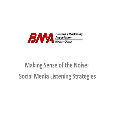 Making Sense of the Noise:  Social Media Listening Strategies