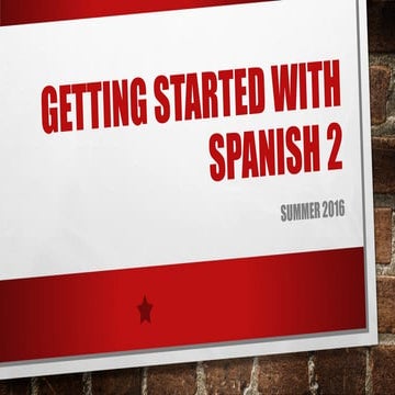 Getting started with spanish 2