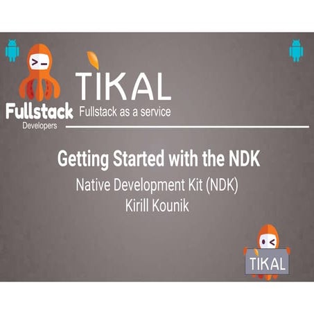 Getting started with the NDK | PPT