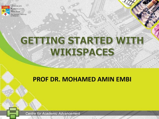 Getting started with wikispaces