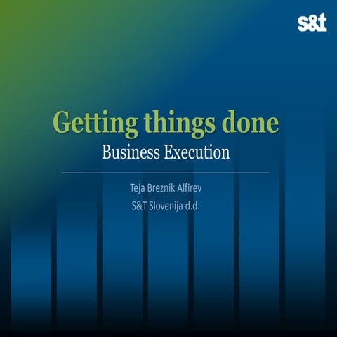 Getting things done, Teja Breznik Alfirev HR arena, Zagreb, 18-19.september 2012