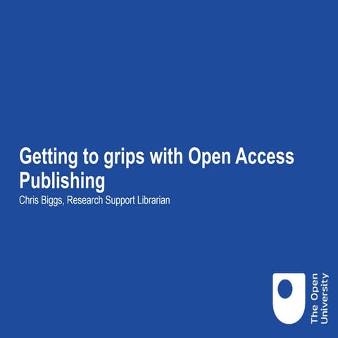 Getting to grips with open access publishing 2019