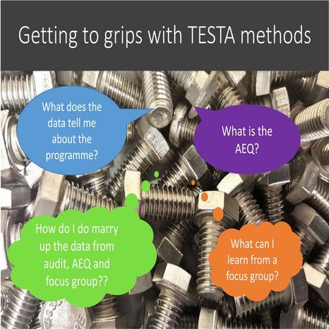 Getting to grips with TESTA methods