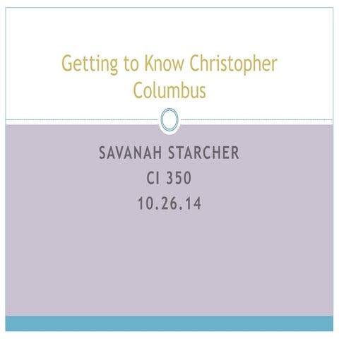 Christopher Columbus Unit Plan