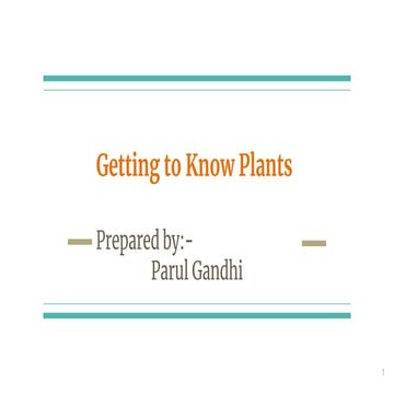 Getting to know plants