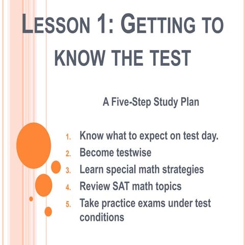 Getting to know the test
