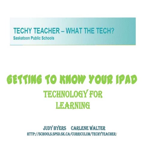Getting to know your ipad