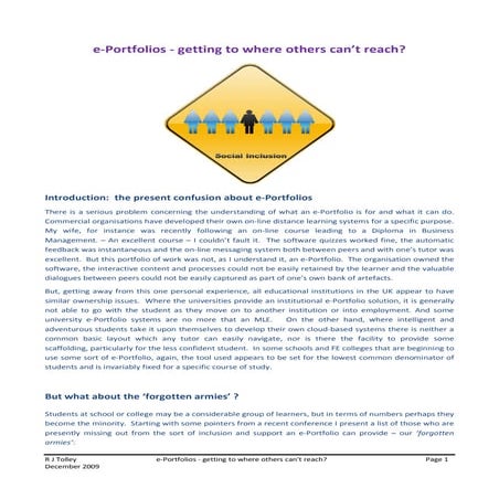 Getting To Where Others Cannot Reach