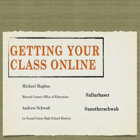Getting your class online