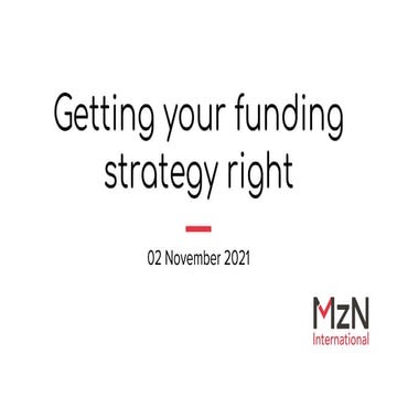 Getting your funding strategy right
