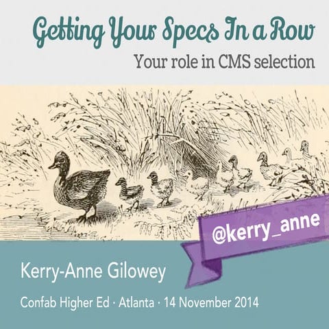 Getting your specs inarow confab edu 2014