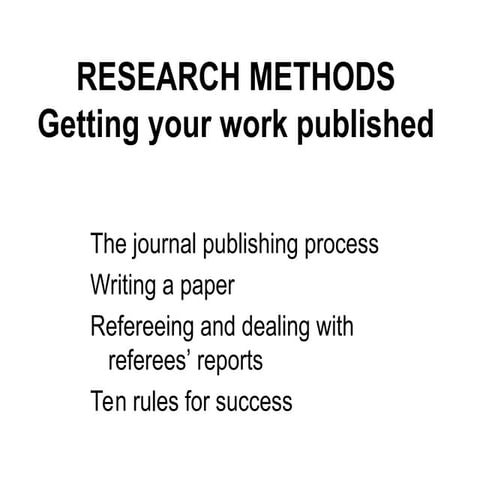 getting your work published 291107getting your work published 291107