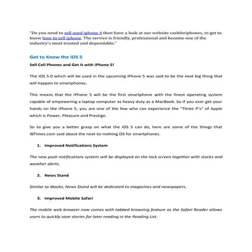 Get to know the i os 5