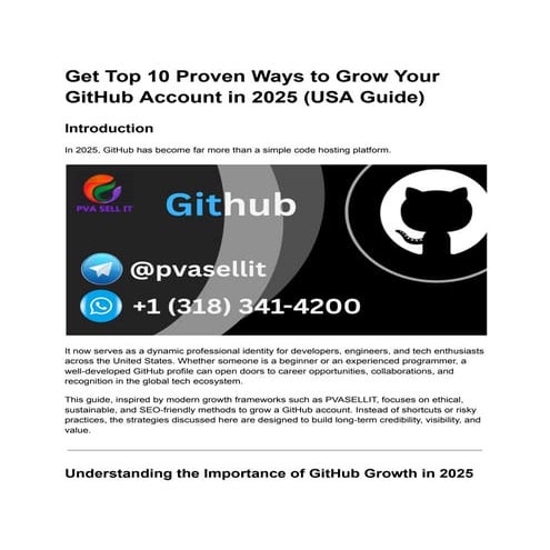 Top 10 Proven Strategies to Grow Your GitHub Account in 2025 (USA Guide ...