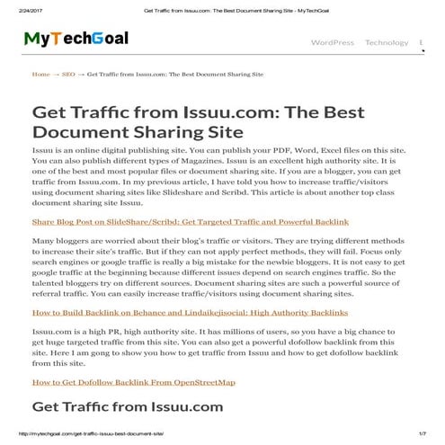 Get traffic from issuu
