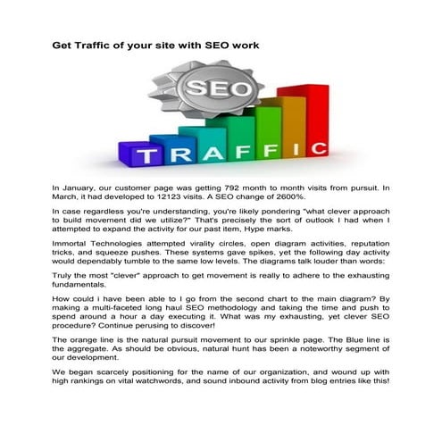 Get traffic of your site with seo work