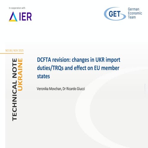 DCFTA revision: implications of changes in UKR import duties/TRQs and ...