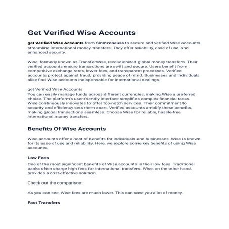 The Ultimate Guide to Buy Verified Wise Accounts