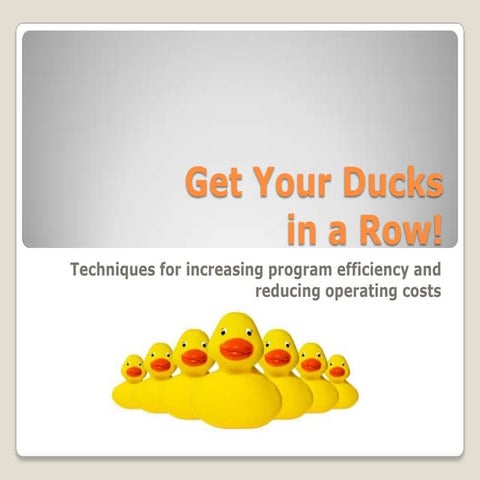NCCET Webinar - Get Your Ducks in a Row:  Techniques for Increasing Program E...