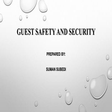 Geust safety and security in Hotel