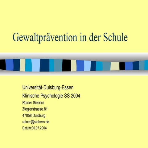 Gewaltprävention in der Schule