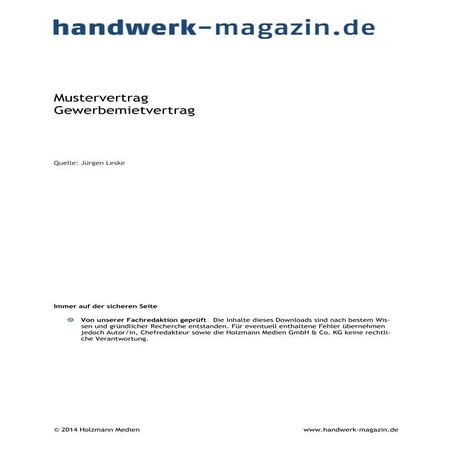 Gewerbemietvertrag handwerk-magazin.de 