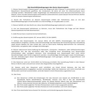 Gewinnspielregeln deezer de_seeed