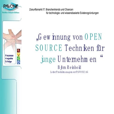 Gewinnung von OPEN SOURCE Techniken für junge Unternehmen