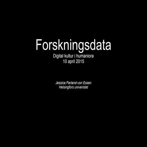 Forskningsdataforhumanister