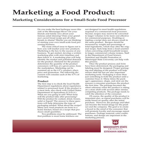 Marketing a food product