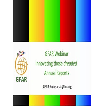 GFAR webinar on "innovative annual reports"