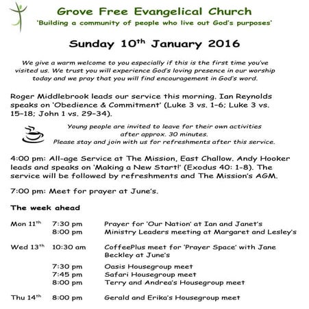 GFEC Newsletter 10 January 2016