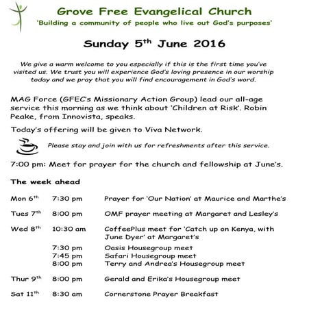 GFEC Newsletter 5 June 2016