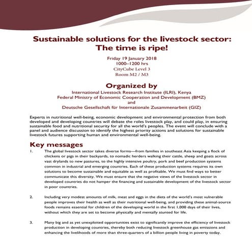 Sustainable solutions for the livestock sector: The time is ripe!