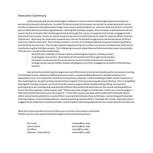 GfK NextGeneration- Social Media Marketing During the Holiday Season 