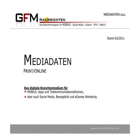 GFM Nachrichten Mediadaten 2011