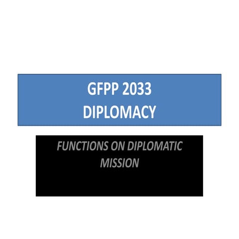 FUNCTIONS ON DIPLOMATIC MISSION