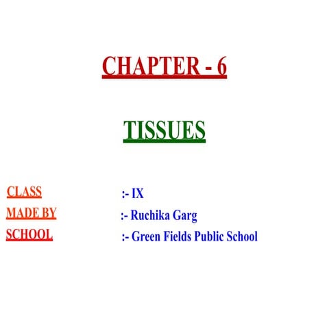 Class 9 tissue chapter 6 | PPT