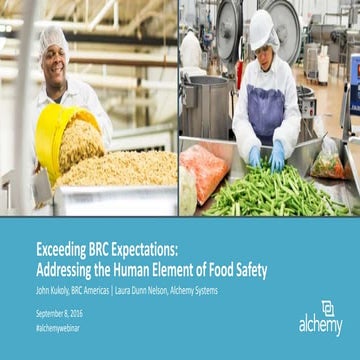 Exceeding BRC Expectations: Addressing the Human Element of Food Safety