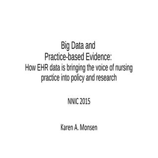 Big Data and Practice-based Evidenc...