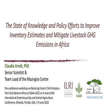 The state of knowledge and policy efforts to improve inventory estimates and ...