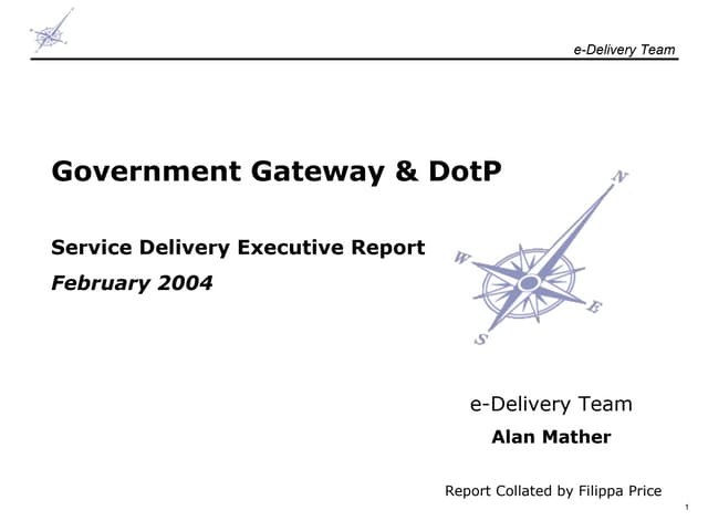UK e-Government Shared Services Status Report - February 2004