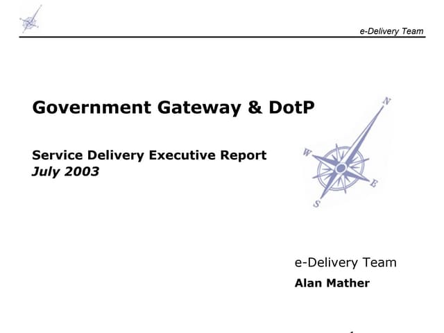 Gateway and DotP Performance Dashboard  July 2003