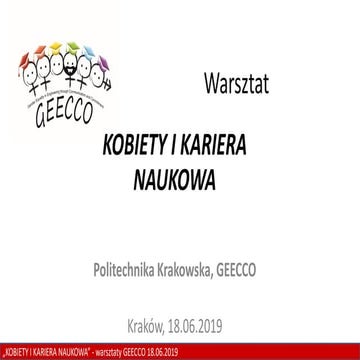 GEECCO PROJECT.KOBIETY I KARIERA NAUKOWA