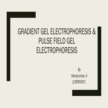 Gradient gel electrophoresis and pulse field gel electrophoresis